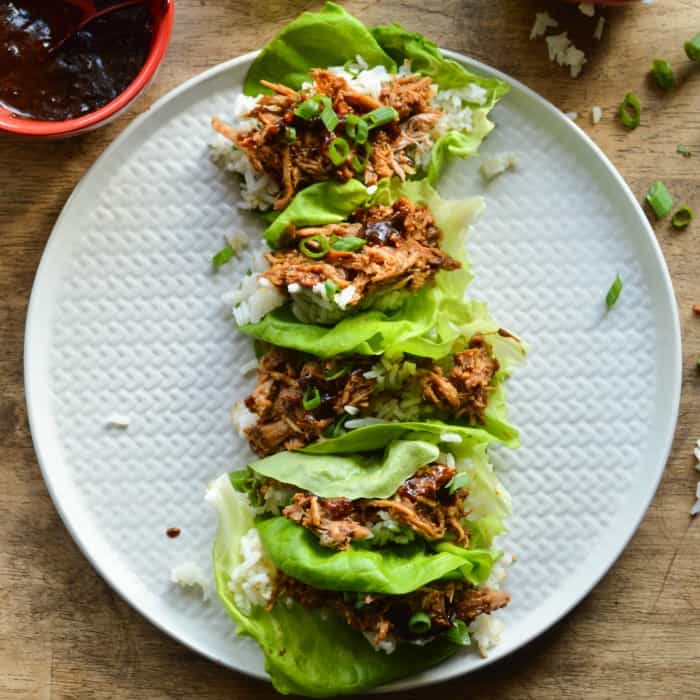 lettuce wraps overhead image; bright green boston bibb lettuce