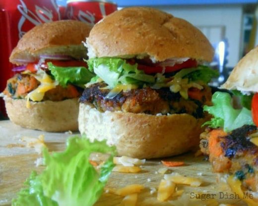 Cheesy BBQ Veggie Sliders - Sugar Dish Me