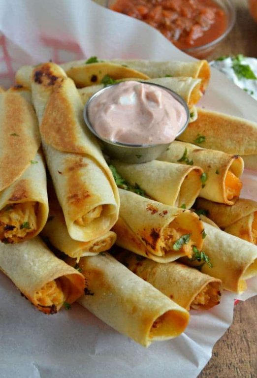 Peach Chicken Taquitos - Sugar Dish Me