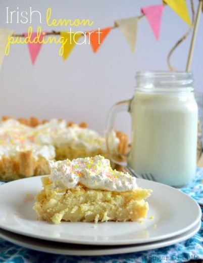 Irish Lemon Pudding Tart - Sugar Dish Me