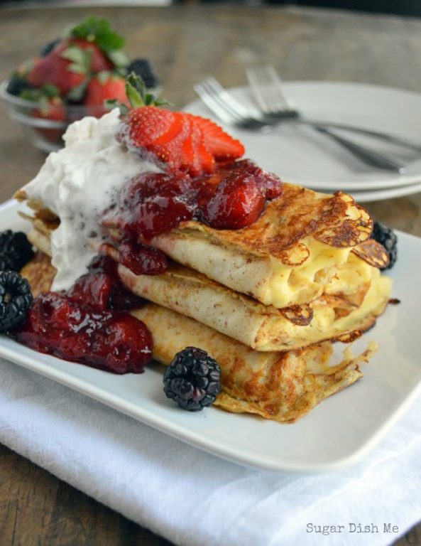 Berry Blintz Breakfast Enchiladas - Sugar Dish Me