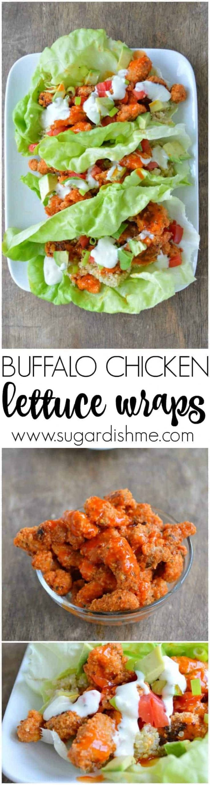 Buffalo Chicken Lettuce Wraps - Sugar Dish Me