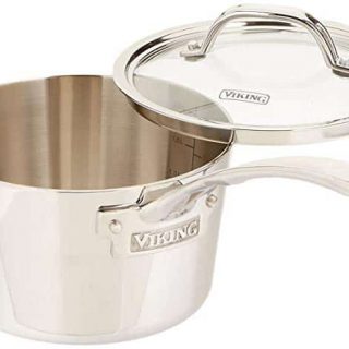 Viking Contemporary 3-Ply Stainless Steel Saucepan with Lid, 2.4 Quart