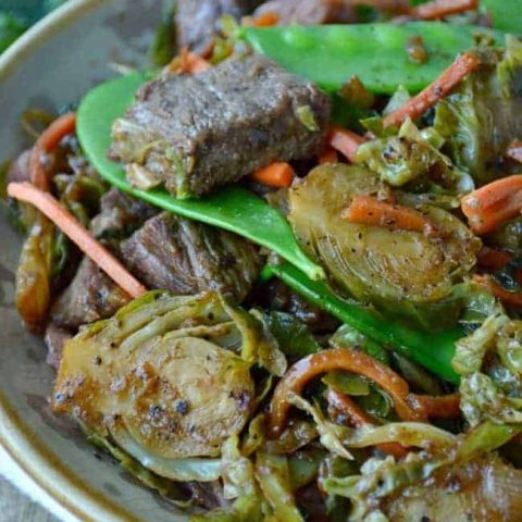 Beef and Brussels Sprouts Stir Fry - Sugar Dish Me